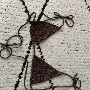 Tan lines leopard Print Bikini top